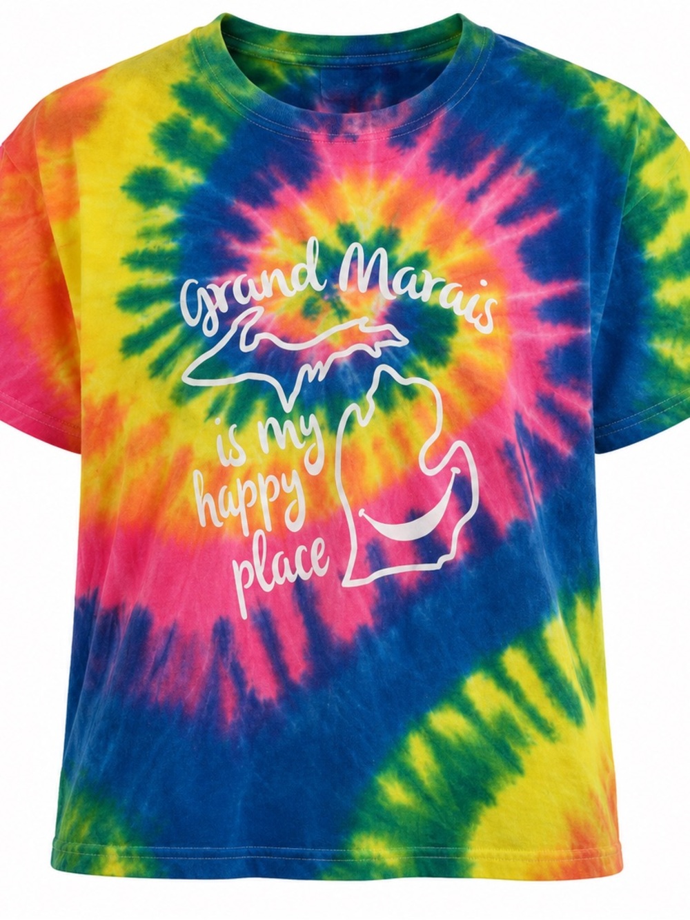 Grand Marais MI tie dye t shirt 100% cotton size 8